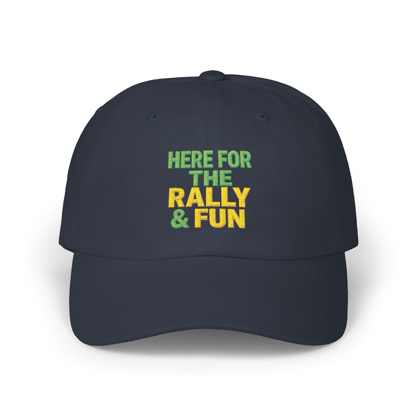 Here For The Rally & Fun Dad Cap | Embroidered Sport Rally Hat