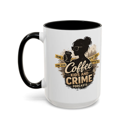 Coffee Kids and Crime Mom Podcast Mug | Accent Coffee Mug