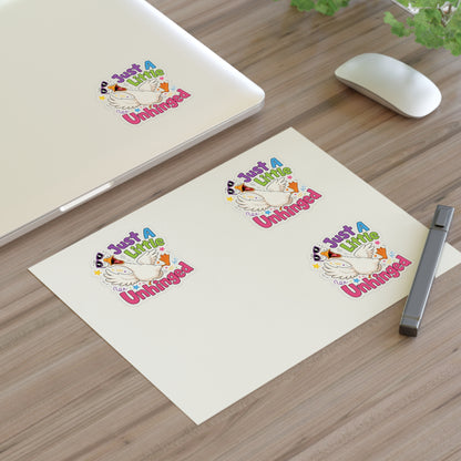 Just A Little Unhinged Sticker Sheet | Silly Goose Cartoon Stickers