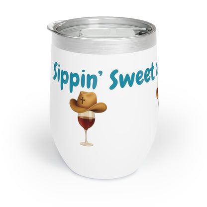 Texas Blessed Wine Tumbler, Sippin' Sweet Stainless Steel Cup, Chill Drink Holder, Relaxing Beverage Container, Wine Lover Gift Idea