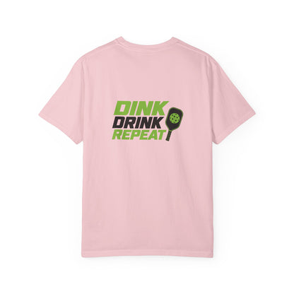 Dink Drink Repeat T-shirt | Pickleball Paddle Graphic