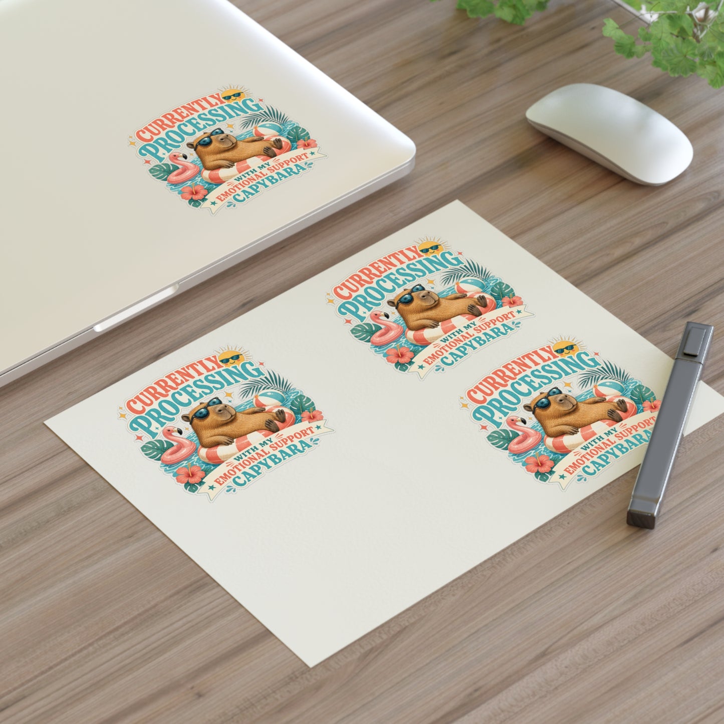 Currently Processing Capybara Sticker Sheet | Cute Relaxing Animal Stickers