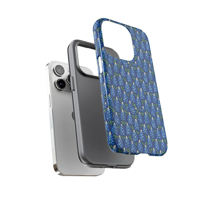Phone Case, Texas Bluebonnet Tough Case, Navy Floral Phone Cover, Protective iPhone Case, Samsung Galaxy Case, Texas Wildflower Gift