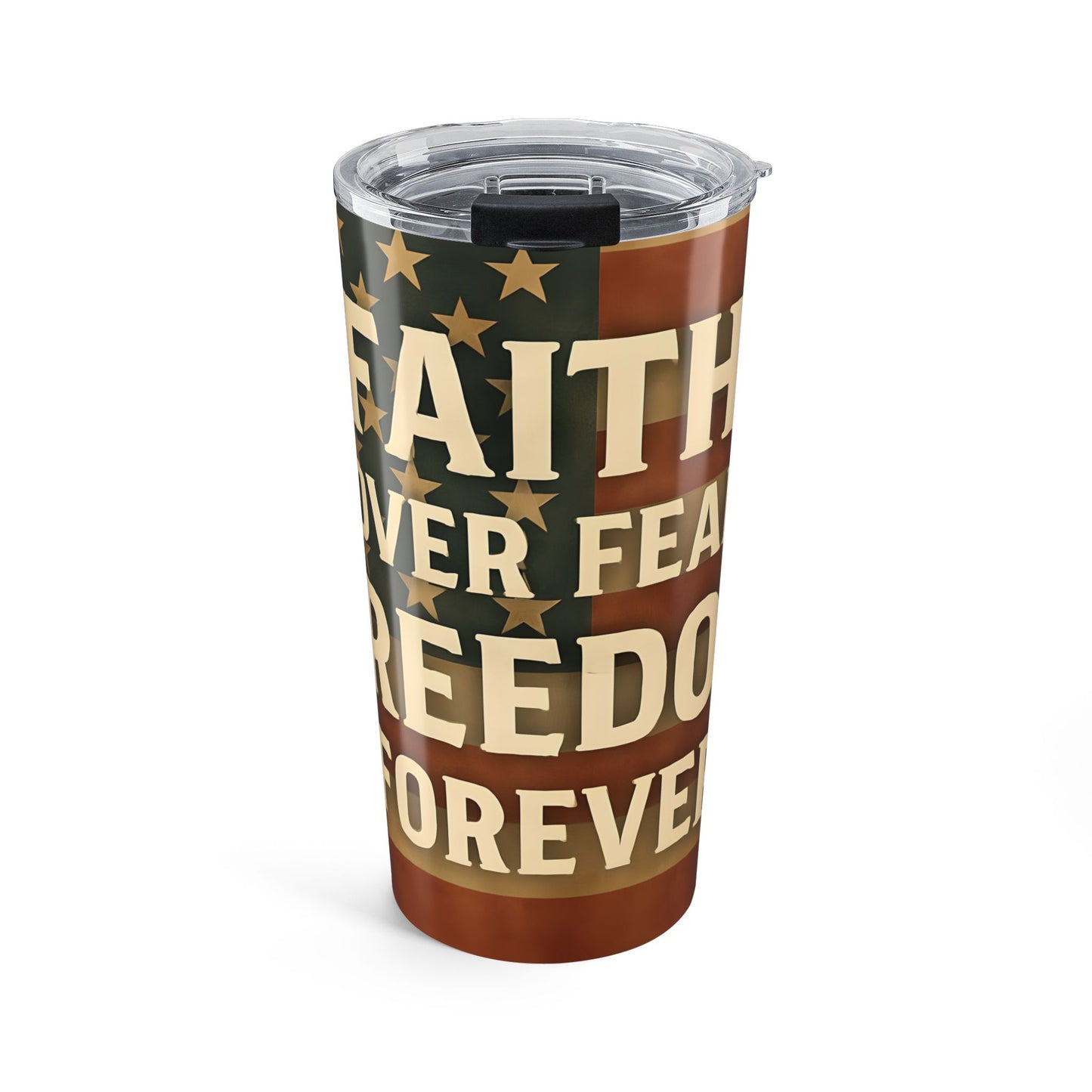 Faith Over Fear Freedom Forever Tumbler, Christian Gift, Inspirational Drinkware, Religious Quote Cup, Motivational Travel Mug, Positive