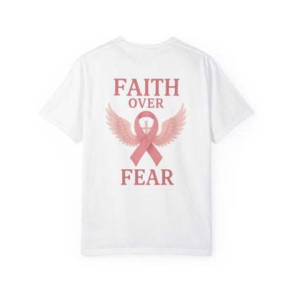 Faith Over Fear Angel Wings T-shirt, Breast Cancer Awareness Tee, Unisex Shirt, Religious Gift, Inspirational Clothing