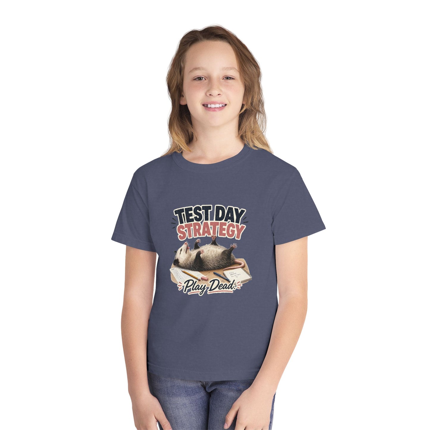 Test Day Strategy Play Dead Youth Tee | Possum Illustration, Back-to-School