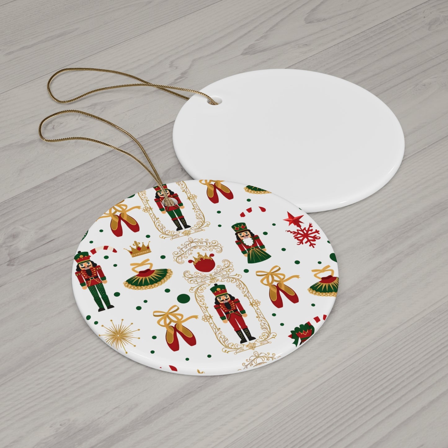 Nutcracker Pattern Ceramic Ornament | Star Shape Christmas Ornament