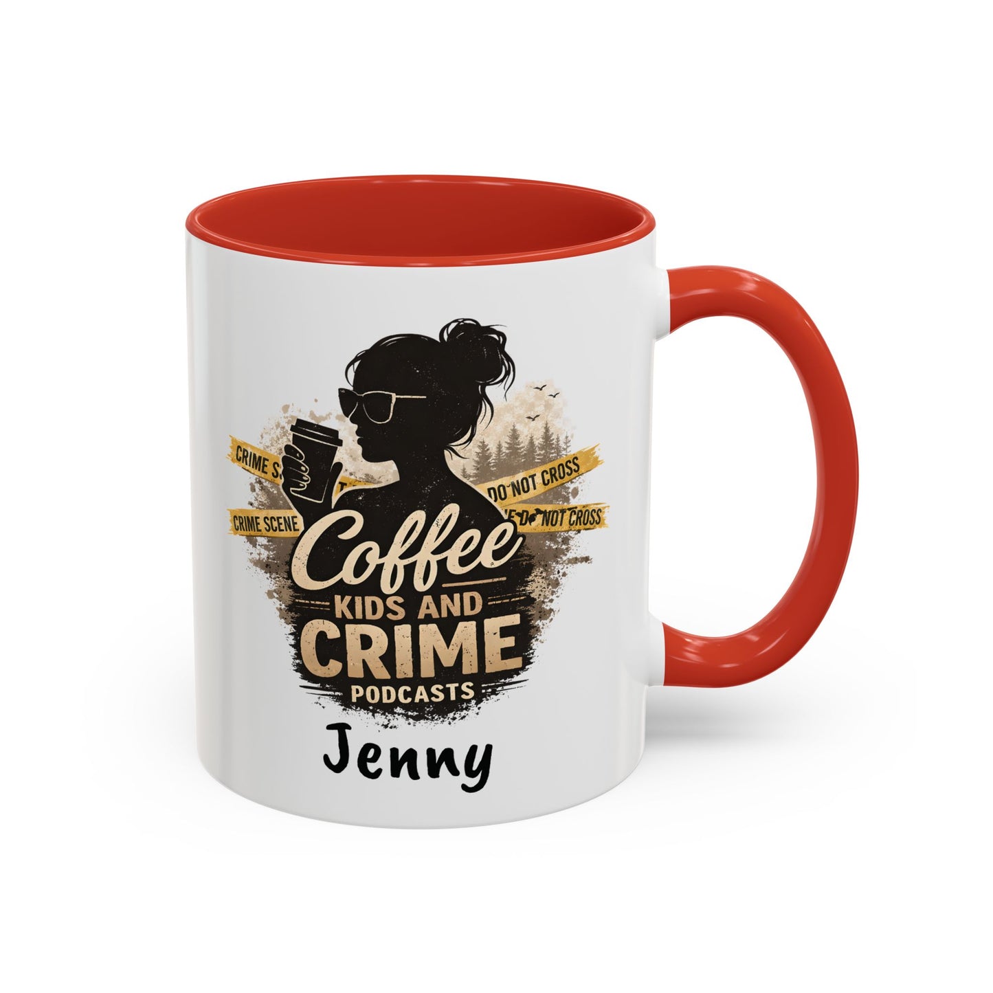 Coffee Kids and Crime Mom Podcast Mug | Accent Coffee Mug