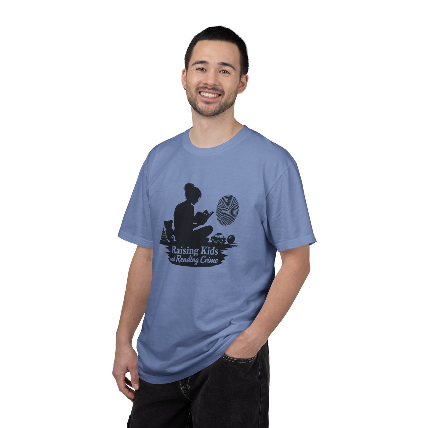 Raising Kids and Reading Crime T-shirt | Mom Reader Detective Design