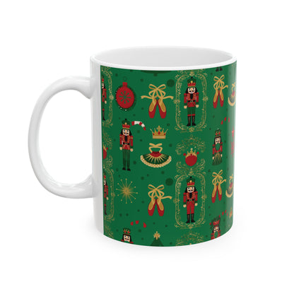 Nutcracker Pattern Mug | Christmas Ceramic Mug, 11oz or 15oz
