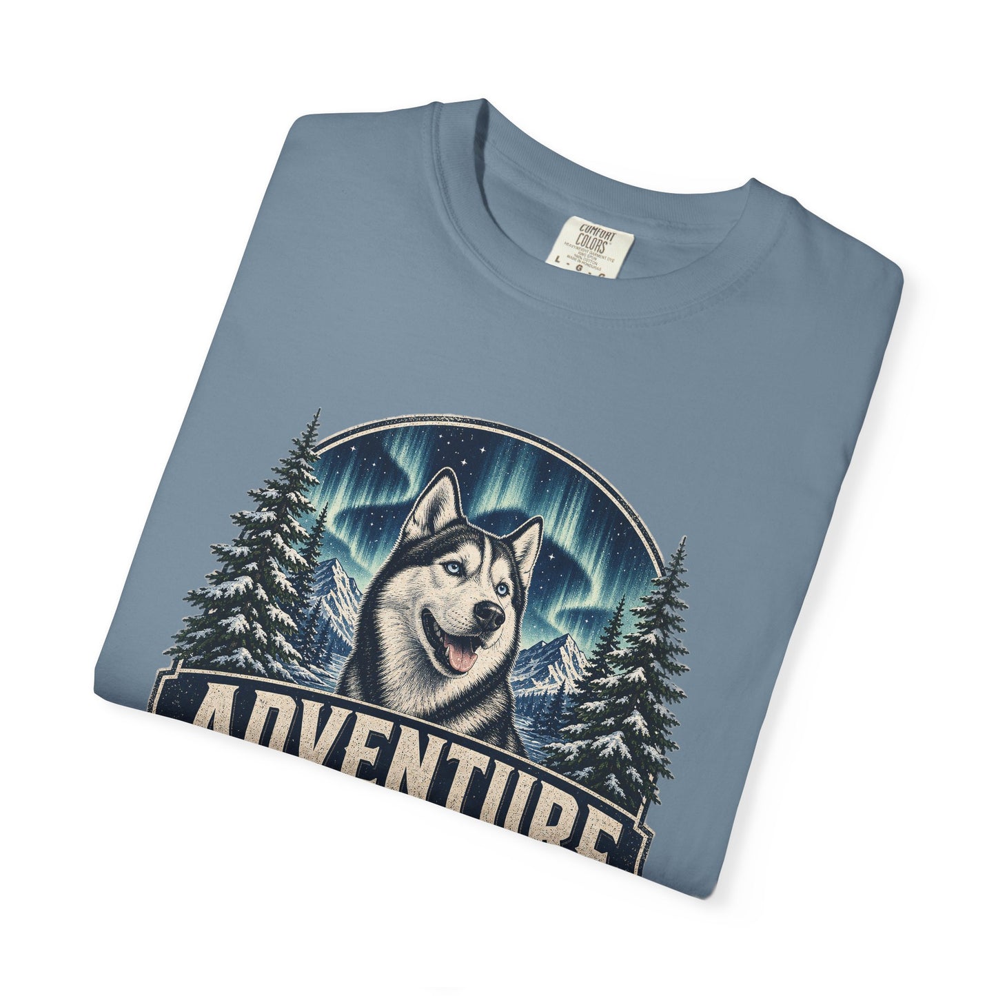 Adventure Has a Husky T-shirt | Husky Dog Graphic, Northern Lights, Outdoors