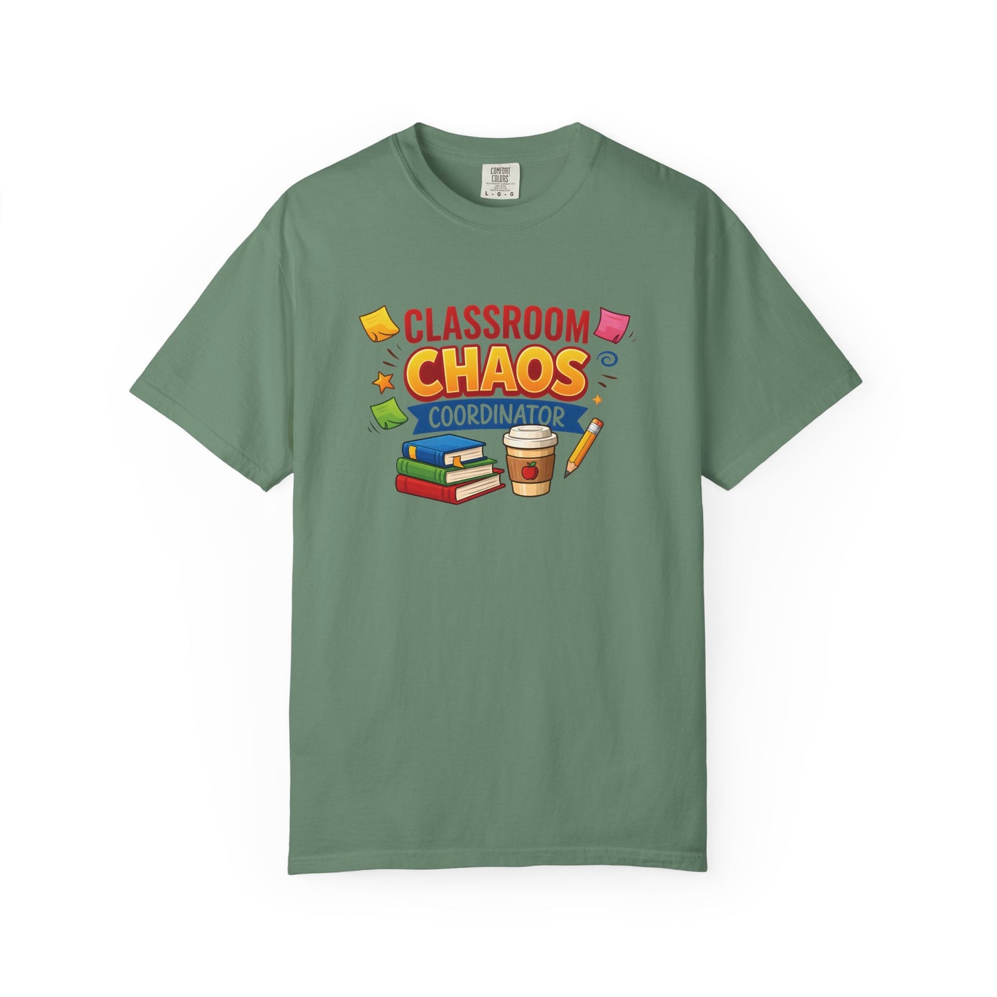 Classroom Chaos Coordinator T-shirt | Teacher Coffee Books Pencil