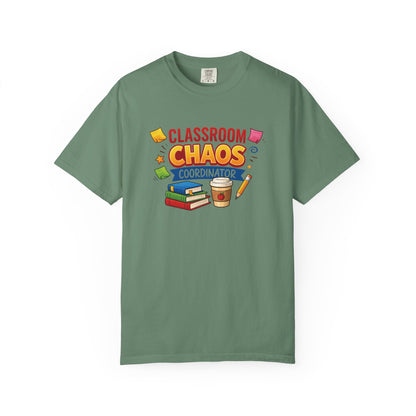 Classroom Chaos Coordinator T-shirt | Teacher Coffee Books Pencil