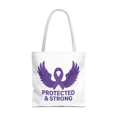 Protected and Strong Awareness Tote Bag, Eco-Friendly Shoulder Bag, Reusable Grocery Bag, Canvas Shopping Tote, Gift for Activists,