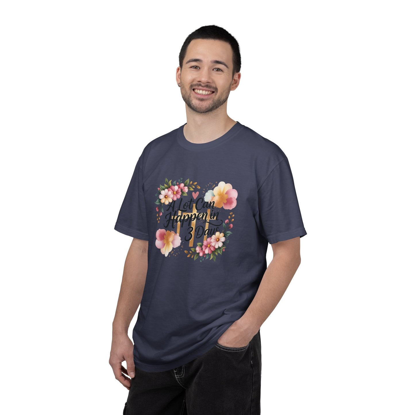 A Lot Can Happen in 3 Days Easter Faith T-Shirt | Floral Script, Inspirational Quote