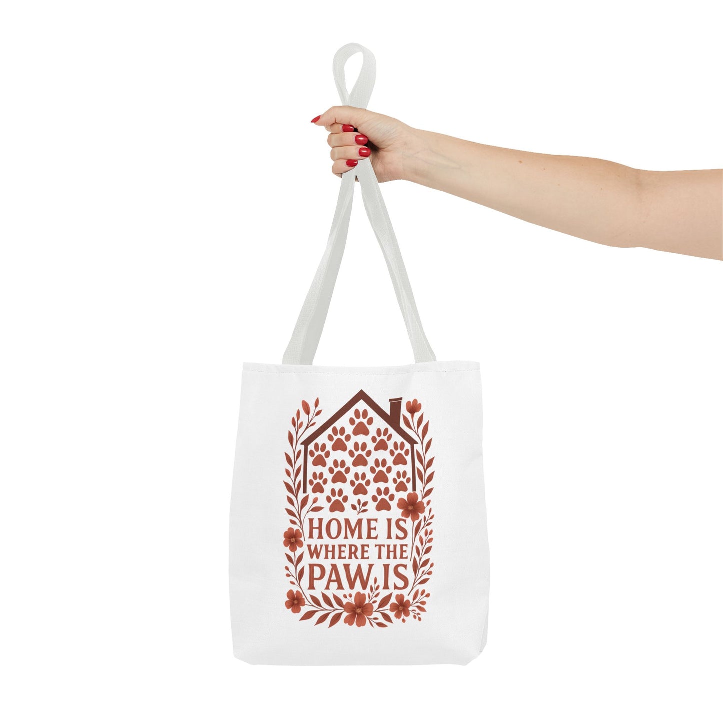 Home is Where the Paw Is Tote Bag | Pet Lover Gift, Floral Design, Animal Lover Accessory, Eco-Friendly Shopping Bag, Dog Mom Tote
