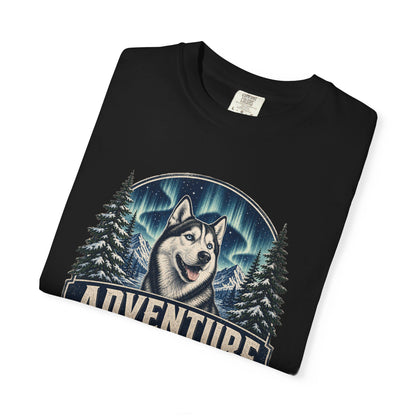 Adventure Has a Husky T-shirt | Husky Dog Graphic, Northern Lights, Outdoors