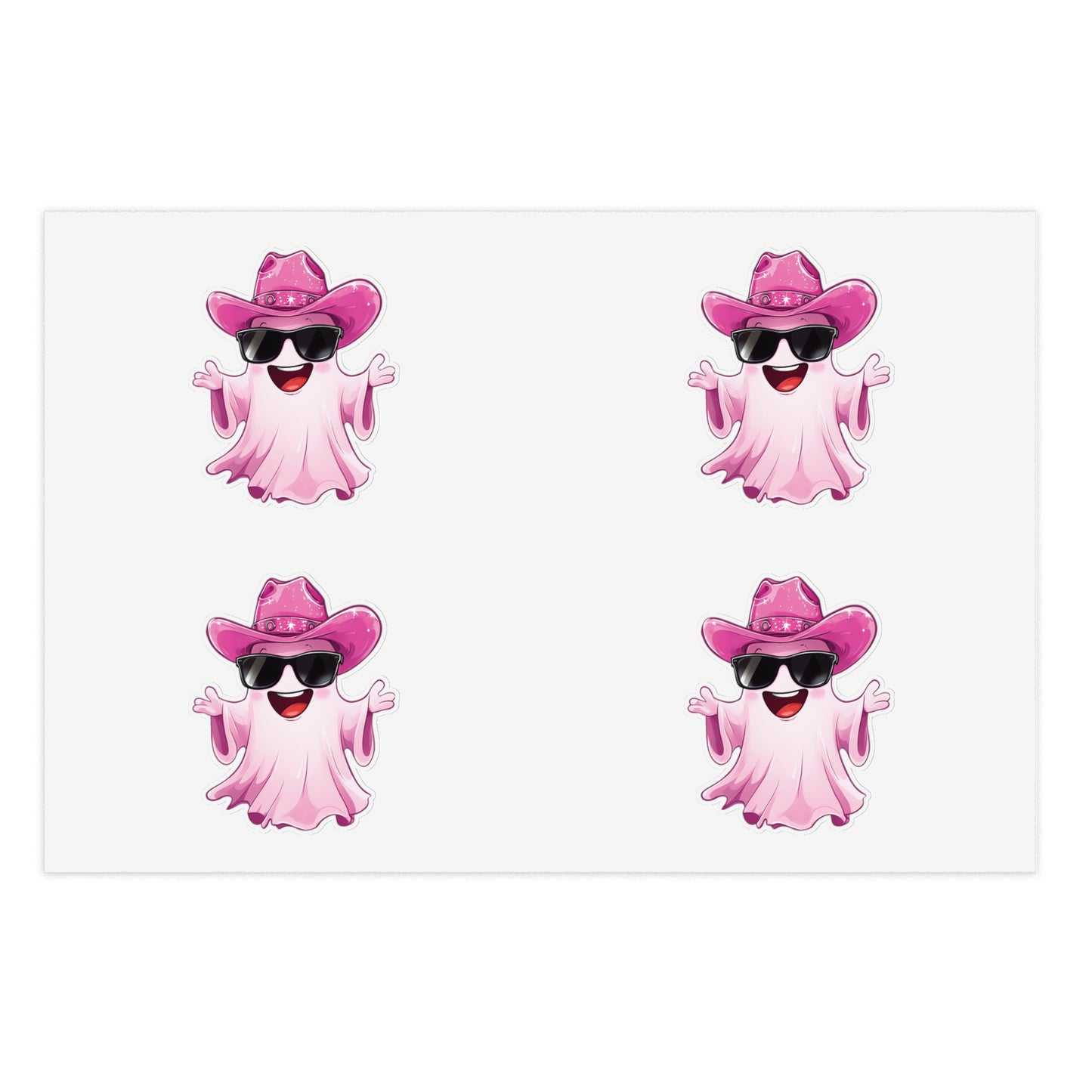 Pink Cowgirl Ghost Sticker Sheets - Funny Western Cowgirl Design, Decorative Vinyl Stickers, Laptop Decals, Planner Accessories, Scrapbook