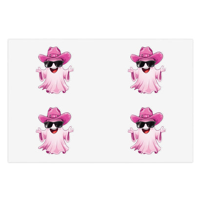 Pink Cowgirl Ghost Sticker Sheets - Funny Western Cowgirl Design, Decorative Vinyl Stickers, Laptop Decals, Planner Accessories, Scrapbook