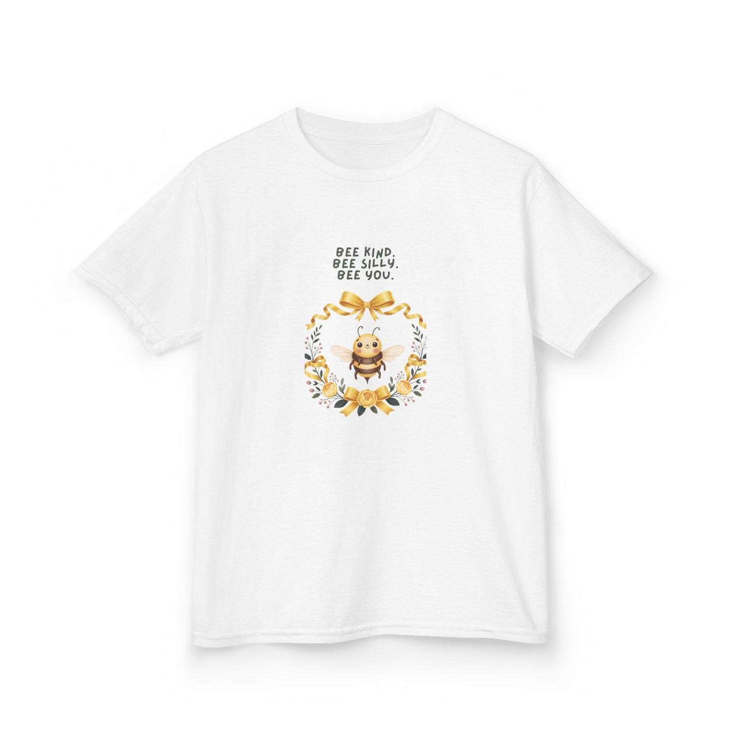 Bee Kind Bee Silly Bee You Kids T-Shirt | Cute Bee Wreath Design