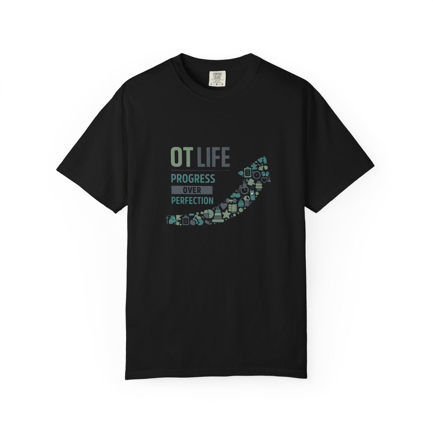 OT Life Progress Over Perfection T-Shirt | Occupational Therapy Arrow Design
