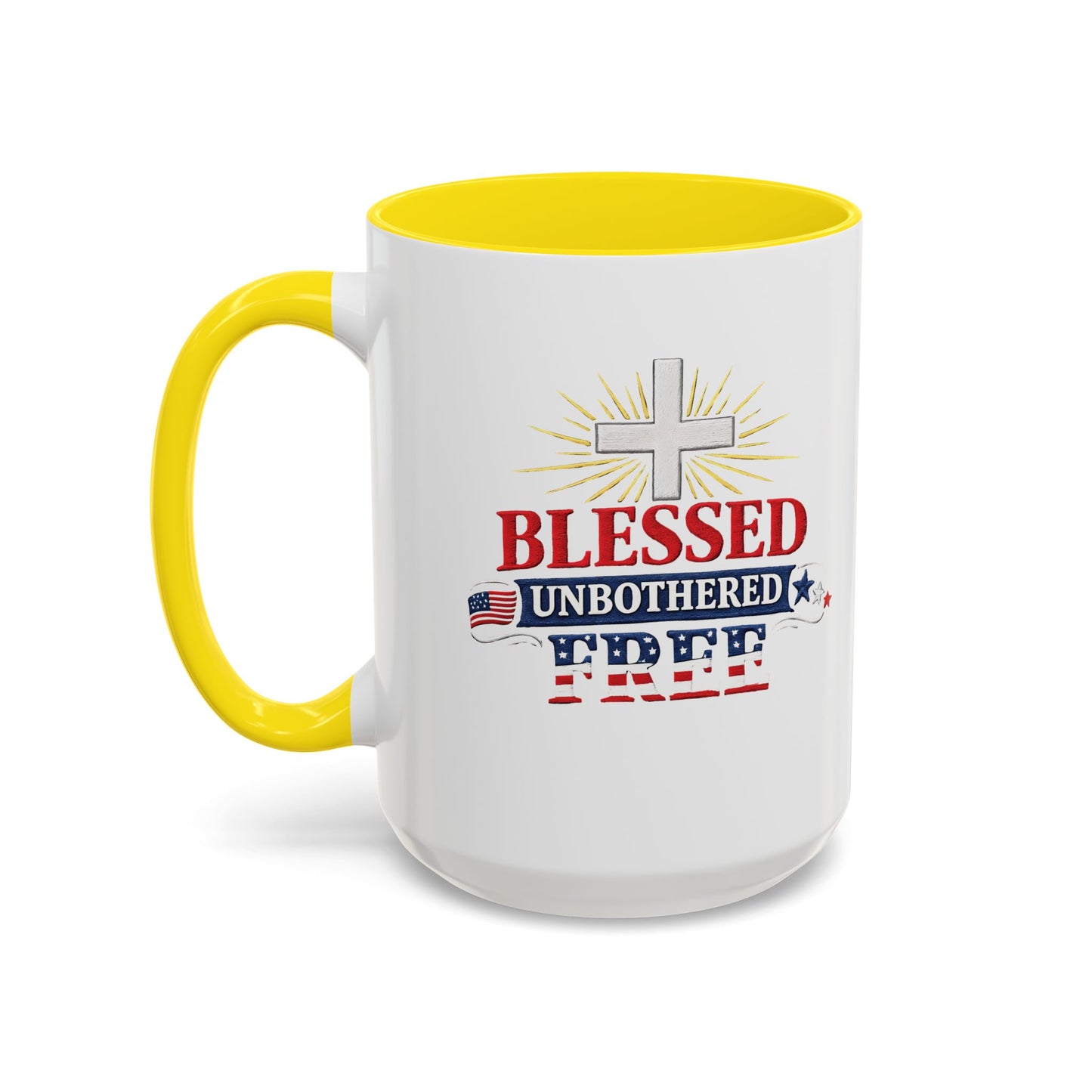 Blessed Unbothered Free, Coffee Mug | Accent Coffee Mug