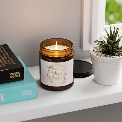 Soft Life Scented Candle amber jar | soy candle