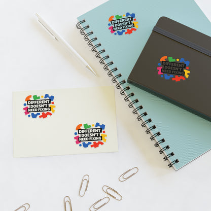 Different Doesn't Need Fixing Sticker Sheets | Autism Puzzle Piece Design
