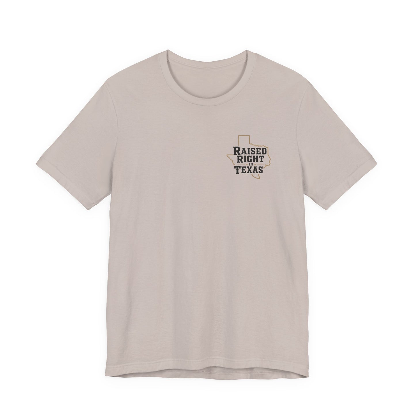 Raised Right in Texas T-Shirt | Texas Outline, Typographic Western Design