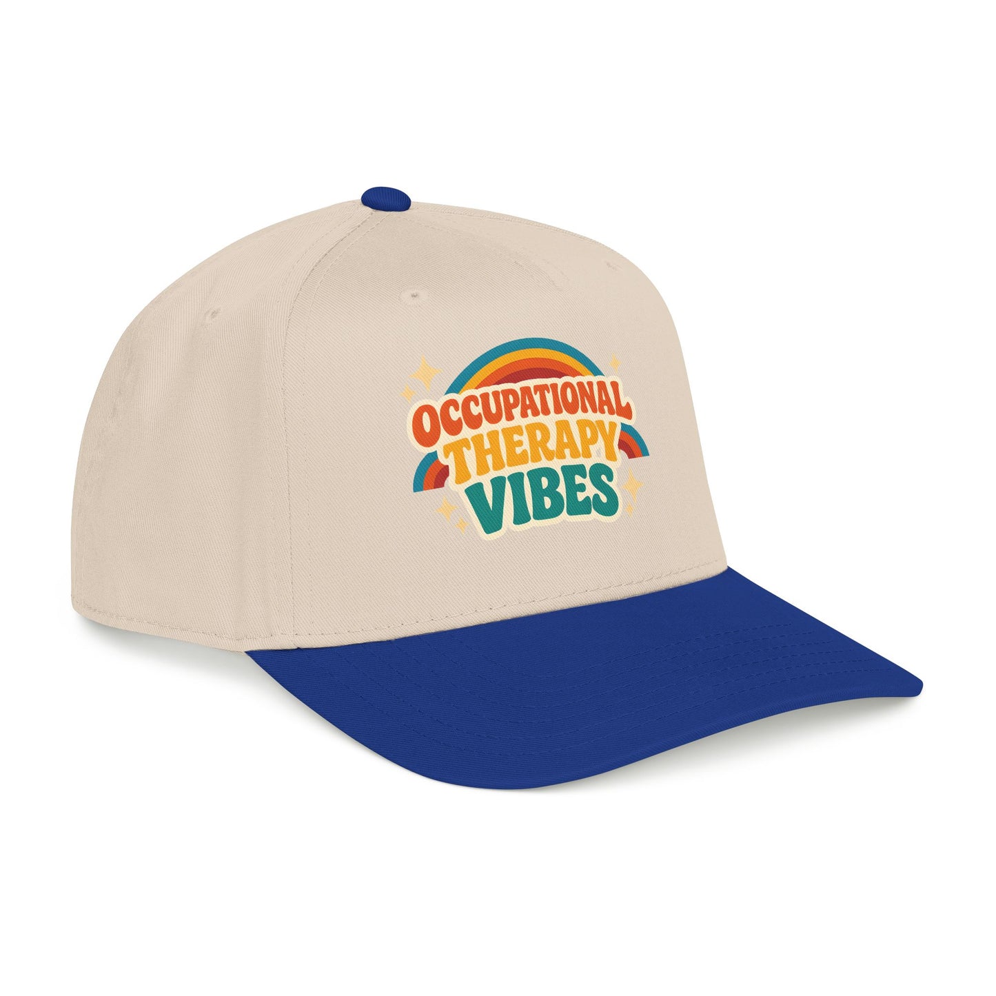 Occupational Therapy Vibes Cap | Retro Rainbow Mid Profile Baseball Cap