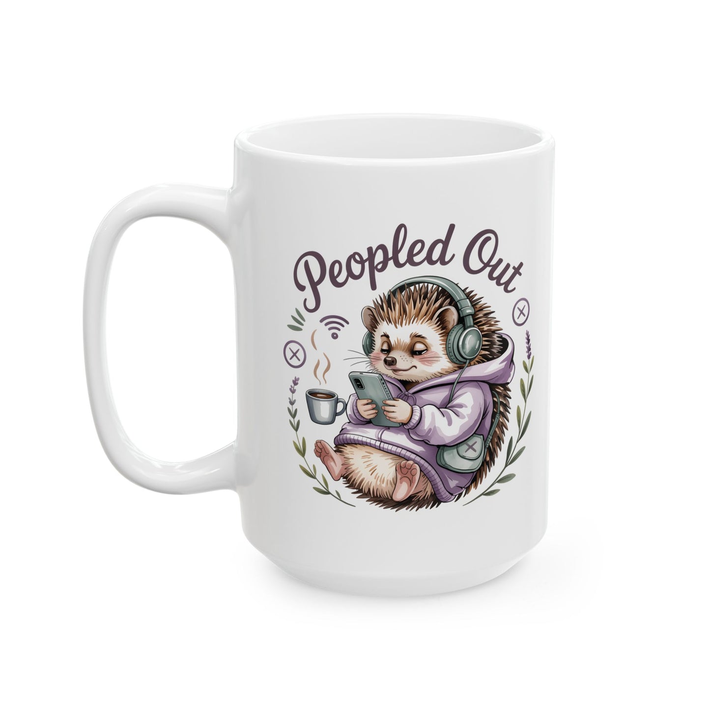 Tea Drinking Hedgehog Mug | Ceramic Coffee Cup 11oz 15oz