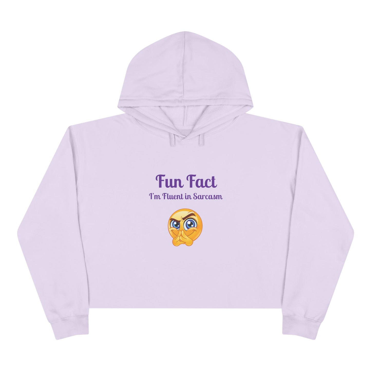 Sarcasm Crop Hoodie - Fun Fact I'm Fluent in Sarcasm, Funny Gift for Friends, Trendy Apparel, Casual Wear, Unique Hoodie