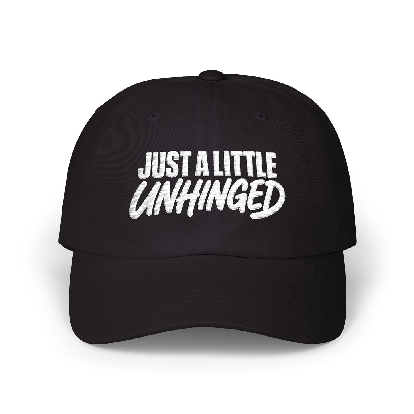 Just a Little Unhinged Dad Cap | Embroidered Baseball Hat, Funny Text