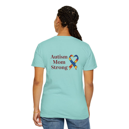 Autism Mom Strong T-shirt | Autism Awareness Puzzle Ribbon