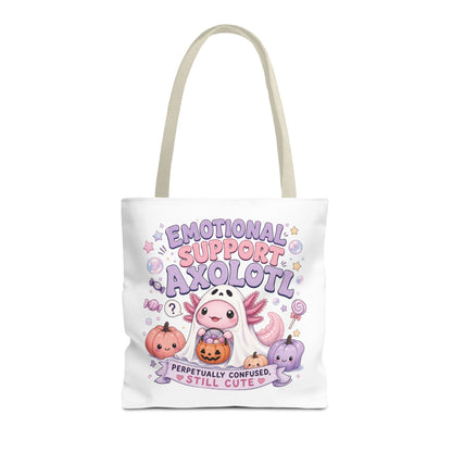 Emotional Support Axolotl Tote Bag | Cute Pastel Summerween Illustration