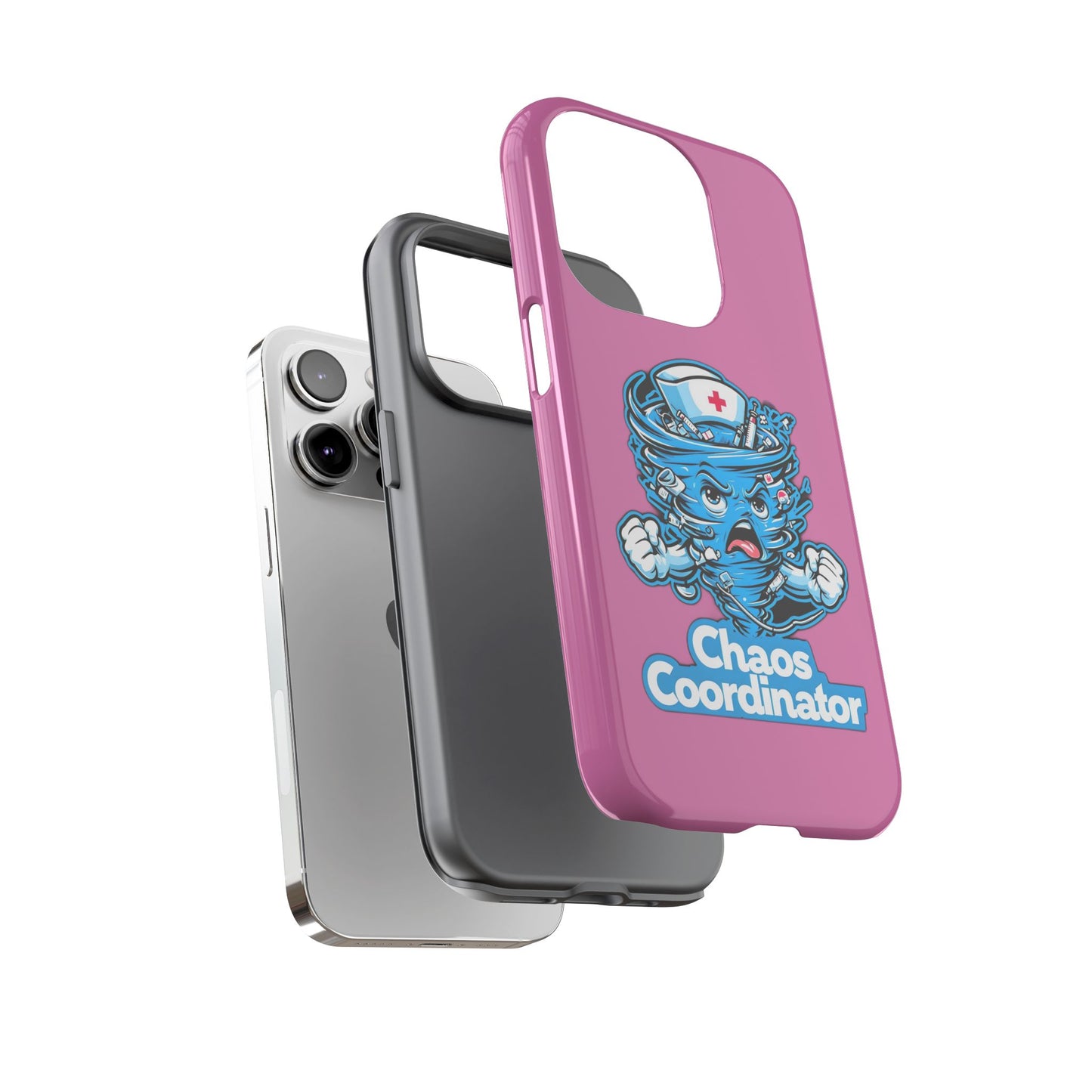 Chaos Coordinator Phone Case, Fun Nurse Gift, Tough Cases for Healthcare Heroes, Unique Cell Phone Cover, Funny Medical Humor/ Pink