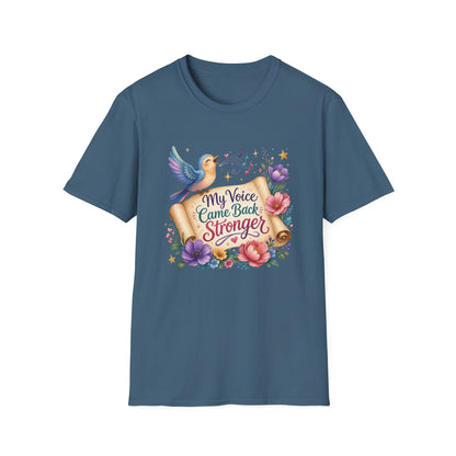 My Voice Came Back Stronger T-Shirt | Survivor
