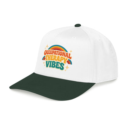 Occupational Therapy Vibes Cap | Retro Rainbow Mid Profile Baseball Cap