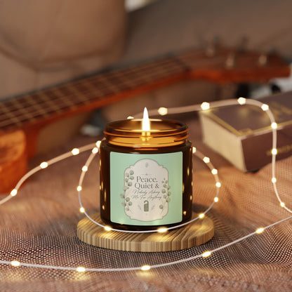 Peace Quiet & Candle Soy Candle | Amber Jar, Calming Botanical Scent