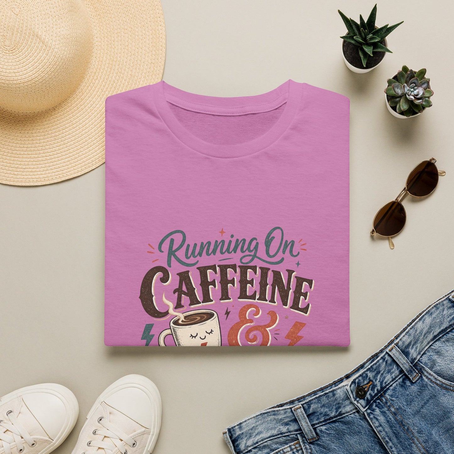 Running On Caffeine & Avoidance T-Shirt | Funny Coffee Quote Tee