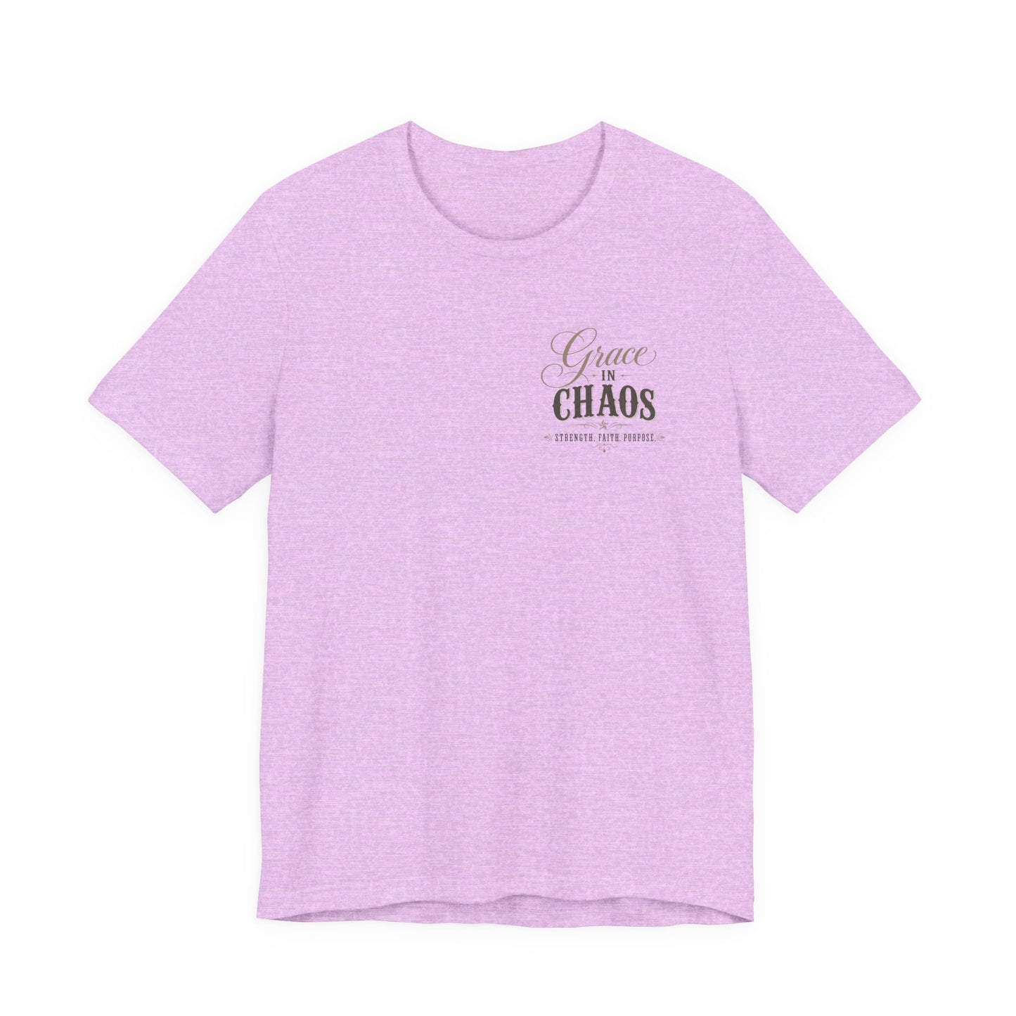 Grace in Chaos Tee | Inspirational scripture typography shirt