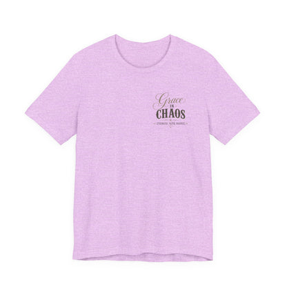 Grace in Chaos Tee | Inspirational scripture typography shirt