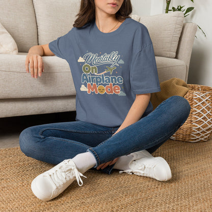 Mentally On Airplane Mode T-Shirt | Travel Plane Graphic