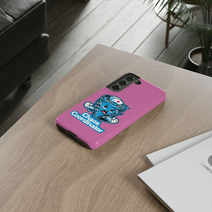 Chaos Coordinator Phone Case, Fun Nurse Gift, Tough Cases for Healthcare Heroes, Unique Cell Phone Cover, Funny Medical Humor/ Pink