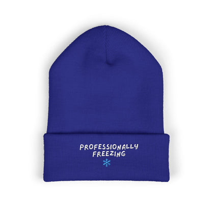 Professionally Freezing beanie | Cuffed Beanie Embroidered Snowflake