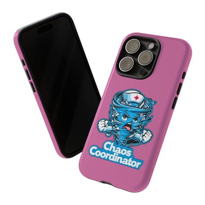 Chaos Coordinator Phone Case, Fun Nurse Gift, Tough Cases for Healthcare Heroes, Unique Cell Phone Cover, Funny Medical Humor/ Pink