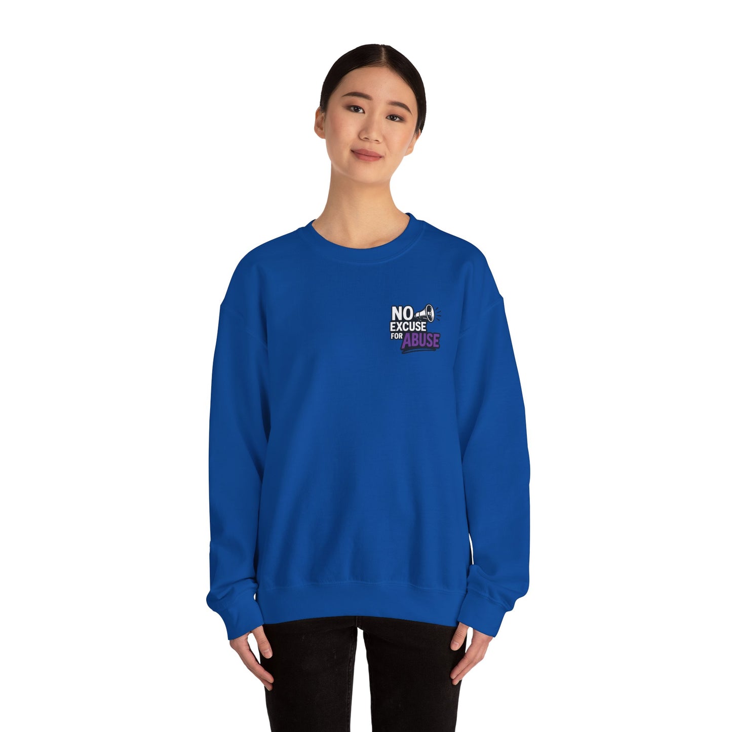 Awareness Sweatshirt - Unisex Heavy Blend™ Crewneck Sweatshirt, Domestic Violence Support Jumper, No Excuse For Abuse