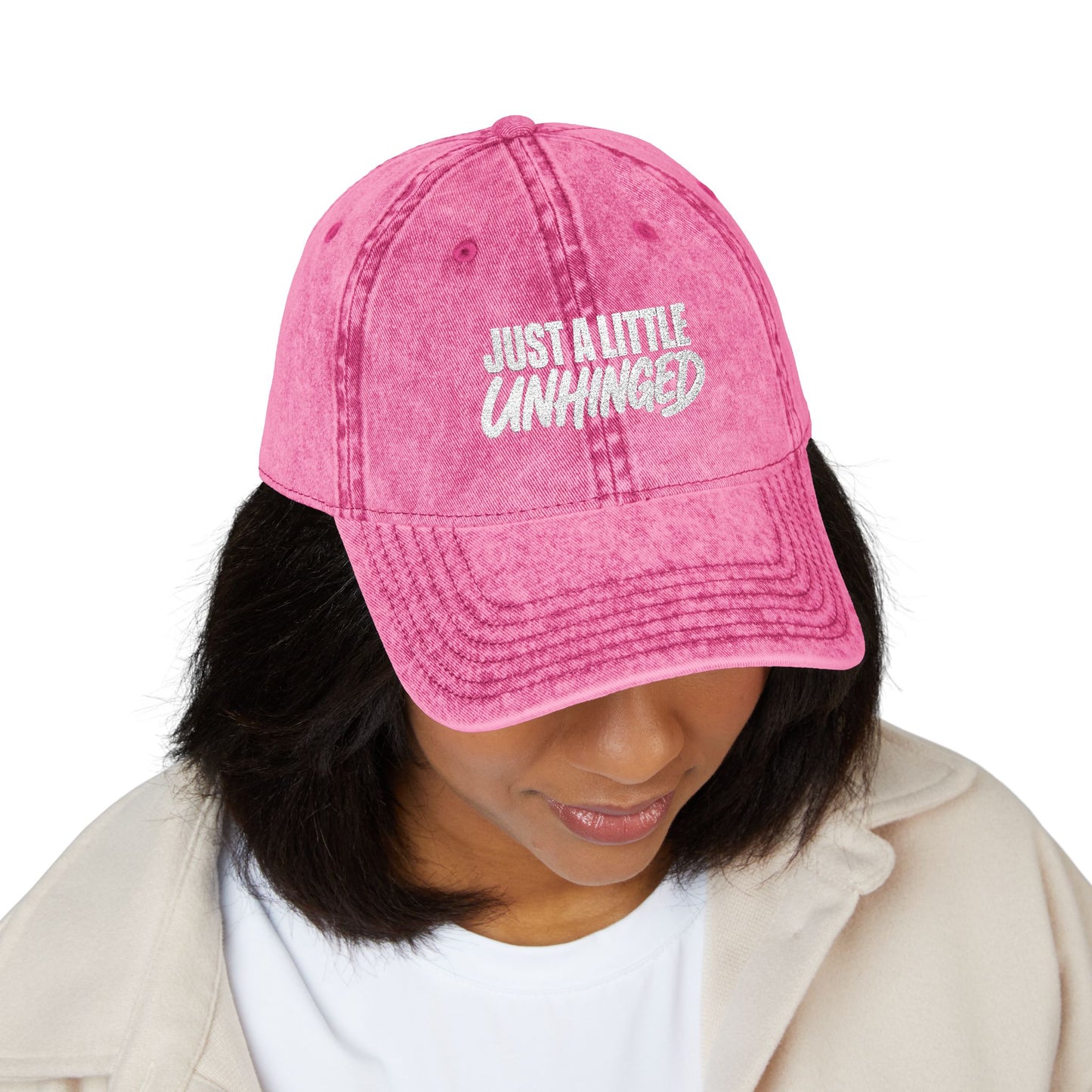 Just A Little Unhinged Cap | Embroidered Vintage Dad Hat
