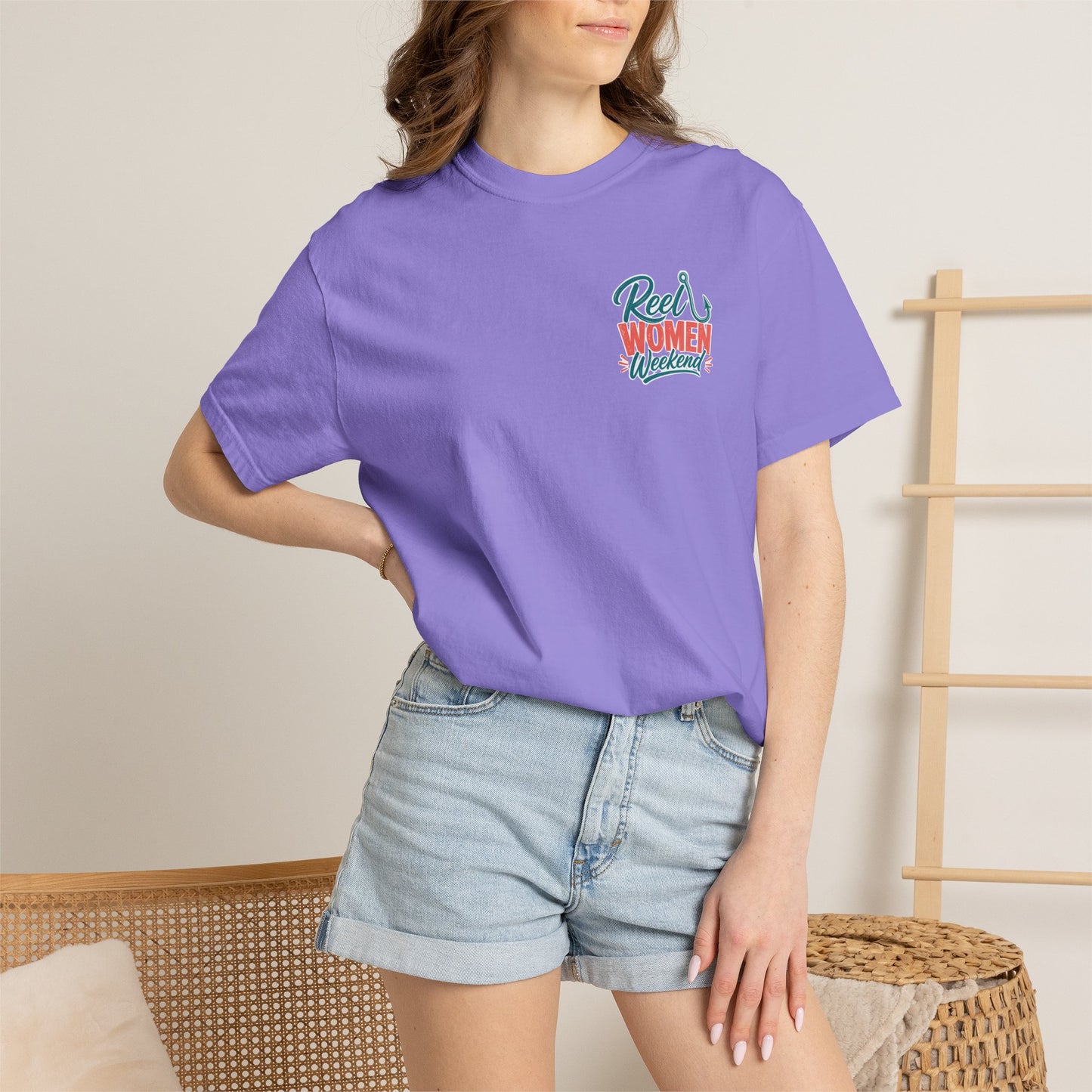Reel Women Weekend T-shirt | Fishing Hook Typography Tee