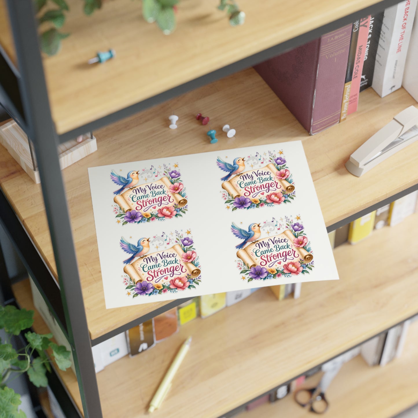 My Voice Came Back Stronger Sticker Sheet | Floral Hummingbird Inspirational